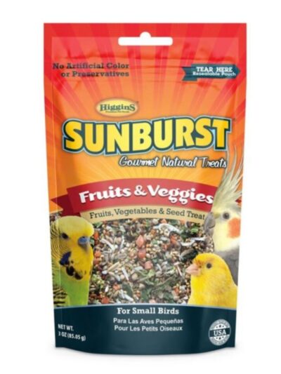 Sunburst Gourmet Natural Sm Avian Treat Fruits/Veggies 3oz.