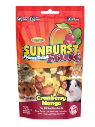 Higgins Sunburst Freeze Dried Fruit Small Animal Treat Cranberry/Mango .5oz.