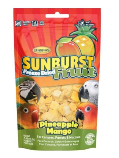 Sunburst Freeze Dried Fruit Avian Treat Pineapple Mango .5oz.