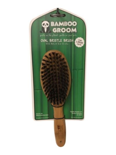 Bamboo Groom Oval Boar Bristle Brush Large