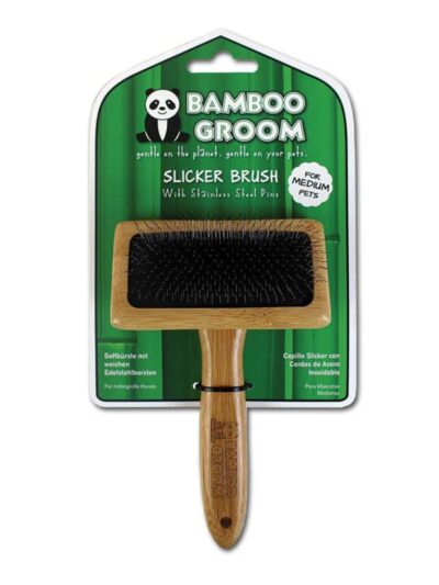 Bamboo Groom Slicker Brush Medium