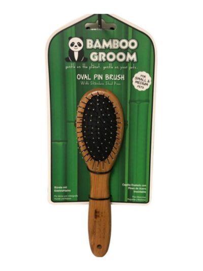 Bamboo Groom Curry Brush with Rubber Bristles