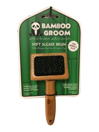 Bamboo Groom Soft Slicker Brush Small