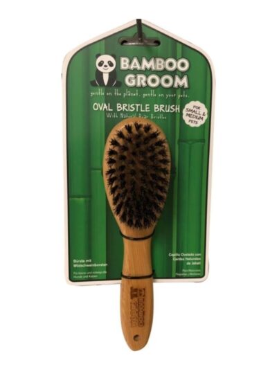 Bamboo Groom Oval Boar Bristle Brush Small/Medium