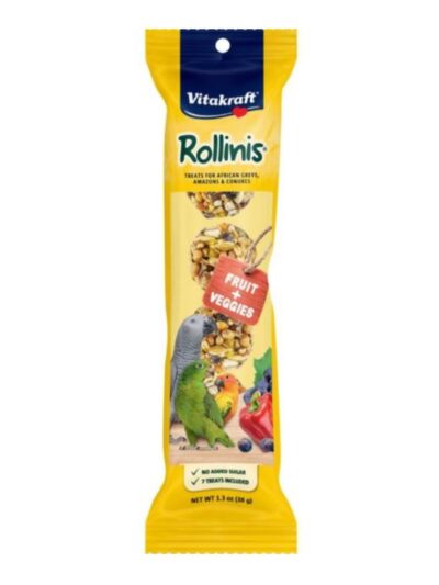 Vitakraft Rollinis Bird Treat For Parrots Fruit & Veggies 1.3oz.