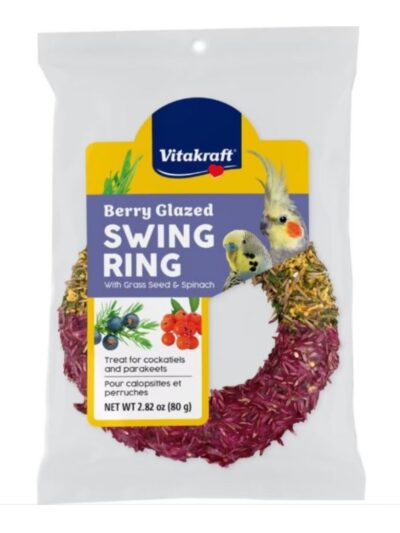Vitakraft Swing Ring Glazed Treat For Birds Wildberry 2.82oz.