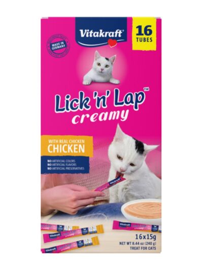 Vitakraft Lick N Lap Creamy Cat Treat Chicken 8.4oz.-16 Pk