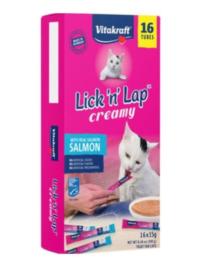 Vitakraft Lick N Lap Creamy Cat Treat Salmon 8.4oz.-16 Pk