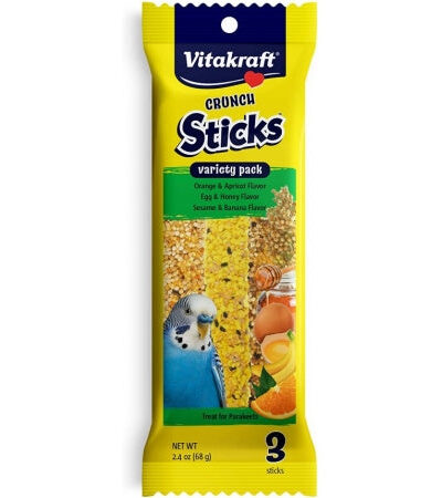 Vitakraft Crunch Sticks Variety Orange, Egg & Banana Flavor Parakeet Treat 1ea/2.4 oz, 3 ct