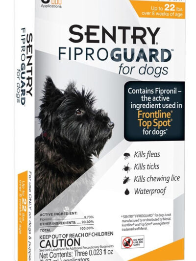 SENTRY FiproGuard Dog Flea & Tick Squeeze-on 1ea/0.069 fl oz, 3 ct