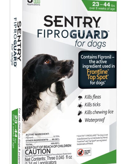 SENTRY FiproGuard Dog Flea & Tick Squeeze-on 1ea/0.135 fl oz, 3 ct