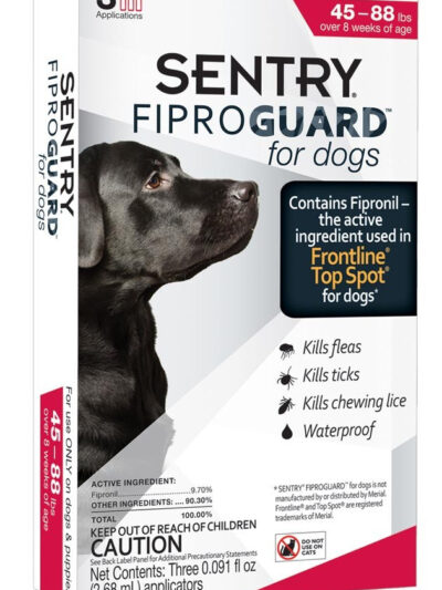 SENTRY FiproGuard Dog Flea & Tick Squeeze-on 1ea/0.273 fl oz, 3 ct