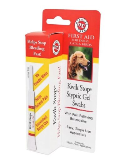 Miracle Care Kwik Stop Styptic Gel Swabs with Benzocaine .75Ml-3Pk
