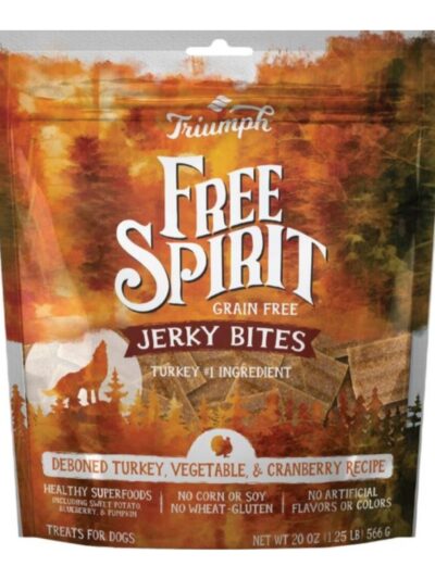 Triumph Grain Free Jerky Bites Dog Treats Turkey/Pea/Berry 20oz.
