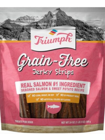Triumph Grain Free Jerky Dog Treats Salmon/Sweet Potato 24oz.