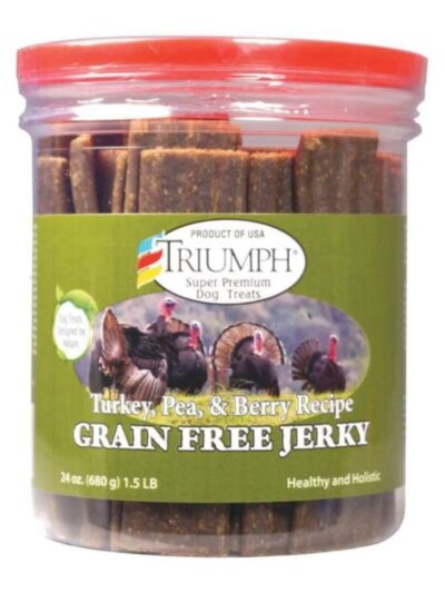 Triumph Grain Free Jerky Dog Treats Turkey/Pea/Berry 24oz.