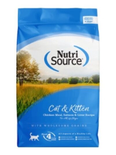 NutriSource Cat & Kitten All Life Stages Dry Cat Food Chicken Meal, Salmon & Liver 4lb