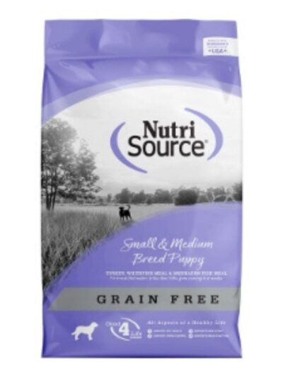 NutriSource Small & Medium Breed Puppy Grain Free Dry Dog Food Turkey 12lb