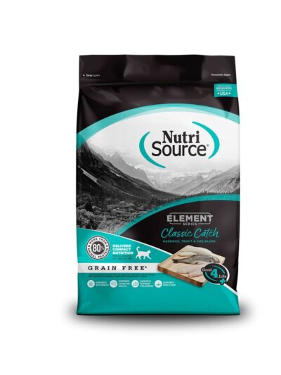 NutriSource Element Series Grain Free Dry Cat Food Classic Catch 4lb