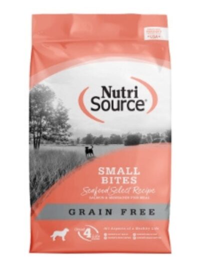 NutriSource Select Recipe Small Bites Grain Free Dry Dog Food Seafood Select 12lb