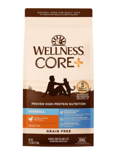 Wellness Core + Cat Hairball Chicken Grain-free 4.75Lb