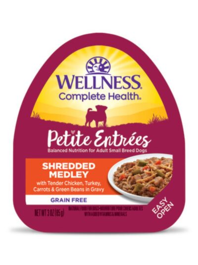 Wellness Complete Health Petite EntrÃ©es Shredded Medly Tender Chicken Turkey Carrot Green Bean 3oz. (Case of 12)