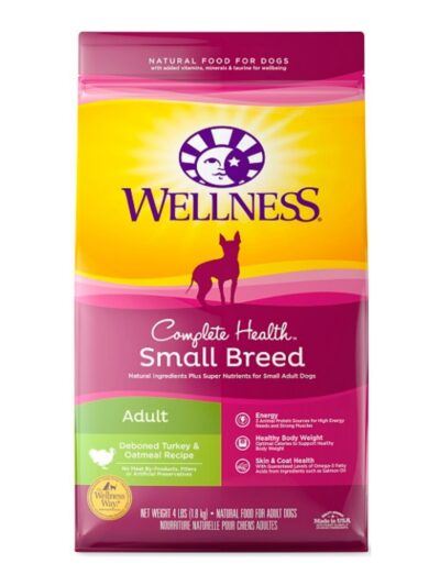 Wellness Dog Small Breed Turkey Oatmeal 4Lb Adult Complete Health