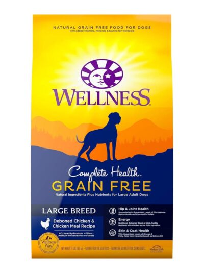 Wellness Dog Grain Free Large Breed 24Lb Chicken Complete Health