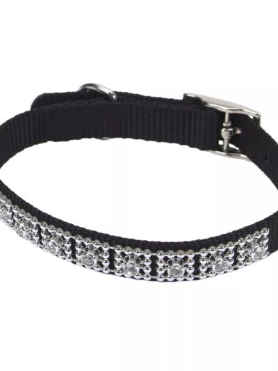 Coastal Nylon Jeweled Collar Black 3/8X10In