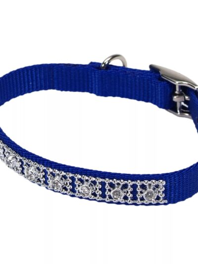 Coastal Nylon Jeweled Collar Blue 3/8X12In