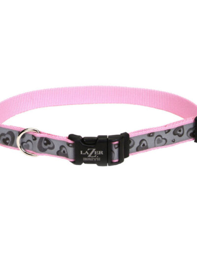 Lazer Brite Reflective Adjustable Dog Collar Pink 1ea/1 In X 18-26 in