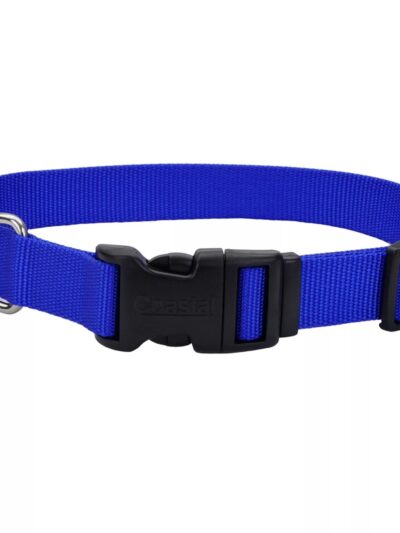 Coastal Adjustable Dog Collar with Plastic Buckle Blue Large 1" X 18"26"