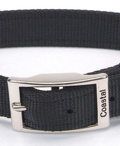 Coastal Double-Ply Nylon Dog Collar Black 1ea/1 In X 18 in