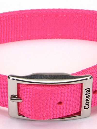 Coastal Double-Ply Nylon Dog Collar Neon Pink 1ea/1 In X 18 in