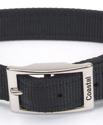 Coastal Double-Ply Nylon Dog Collar Black 1ea/1 In X 24 in