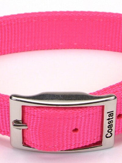 Coastal Double-Ply Nylon Dog Collar Neon Pink 1ea/1 In X 24 in