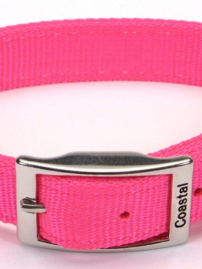Coastal Double-Ply Nylon Dog Collar Neon Pink 1ea/1 In X 26 in