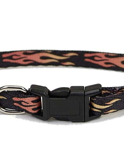 Coastal Lil Pals Adjustable Patterned Collar Flames 5/16X6-8In