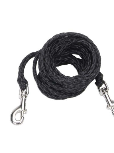 Coastal Poly Big Dog Tie Out Black 1ea/3/8 In X 15 ft