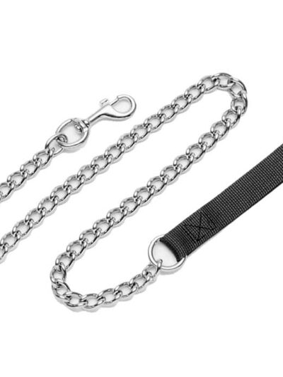 Titan Chain Dog Leash with Nylon Handle Black 1ea/3 Mm X 4 ft