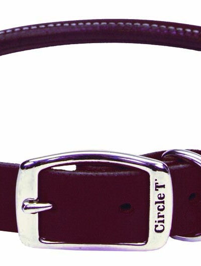 Circle T Latigo Leather Round Dog Collar Brown 1ea/3/4 In X 18 in