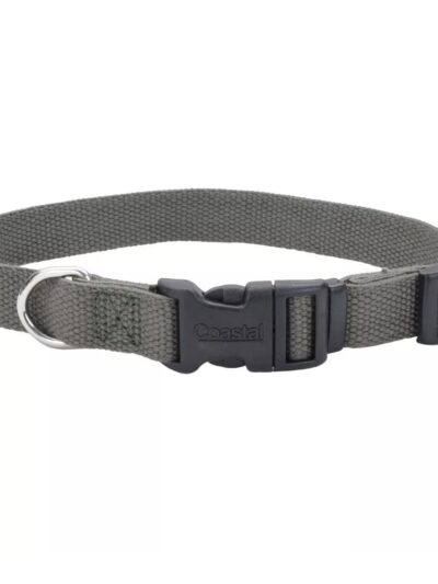 Earth Soy Adjustable Collar Forest Green 3/8X6-8In