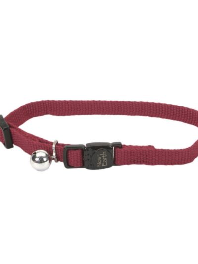 Earth Soy Adjustable Breakaway Cat Collar Cranberry 3/8X8-12In