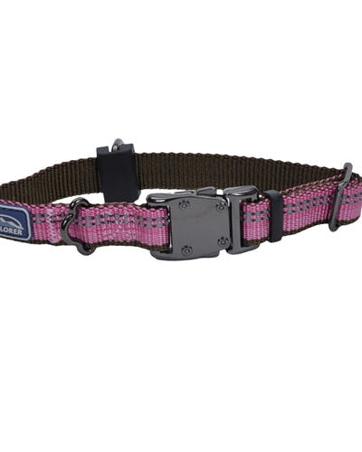 Coastal K9 Explorer 5/8 Inch Adj Collar Rosebud Pink (10-14 Inch)