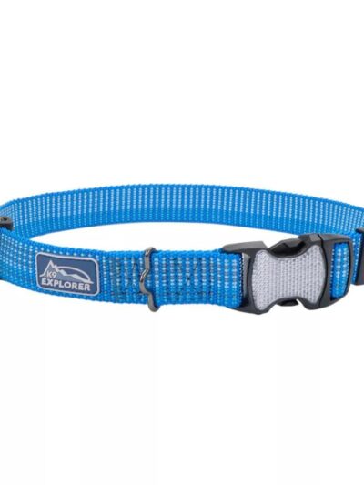 K9 Explorer Brights Reflective Adjustable Dog Collar Lake Extra Small 5/8"x 8"-12"