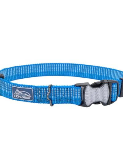 K9 Explorer Brights Reflective Adjustable Dog Collar Lake Small 5/8"x 10"-14"