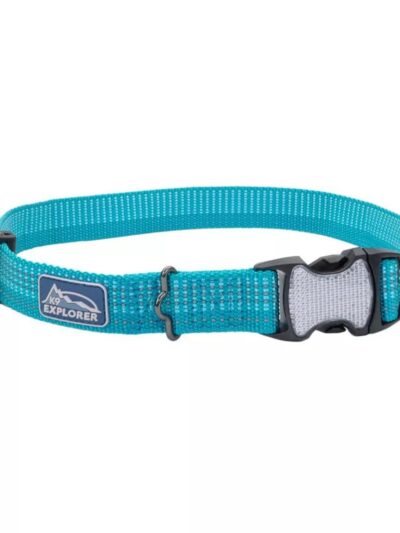 K9 Explorer Brights Reflective Adjustable Dog Collar Ocean Small 5/8"x 10"-14"