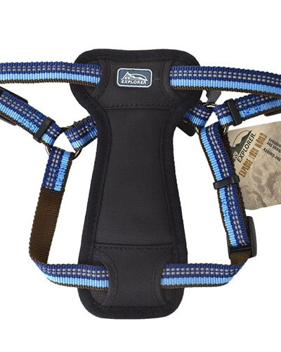Coastal K9 Explorer 1 Inch Padded Harness Sapphire Blue (26-38 Inch)