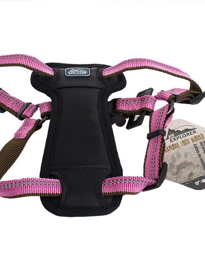 Coastal K9 Explorer 1 Inch Padded Harness Rosebud Pink (26-38 Inch)