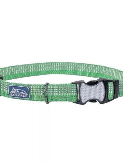 K9 Explorer Brights Reflective Adjustable Dog Collar Meadow Medium 1"x 12"-18"